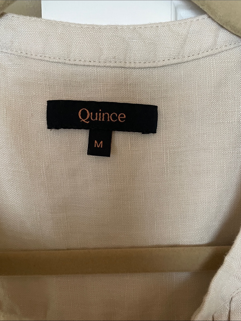 Quince Sleeveless Pintuck Midi Dress - Beige 100% linen - Picture 2 of 4